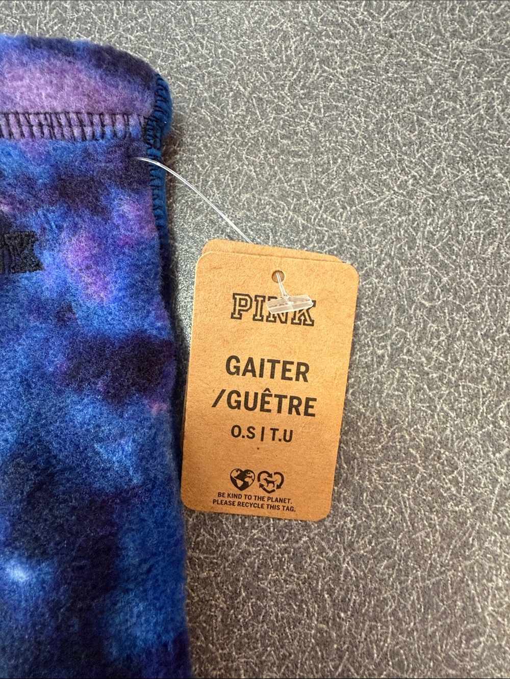 Victoria's Secret PINK Fleece Gaiter - Blue and Purple Tie-Dye - Picture 2 of 7